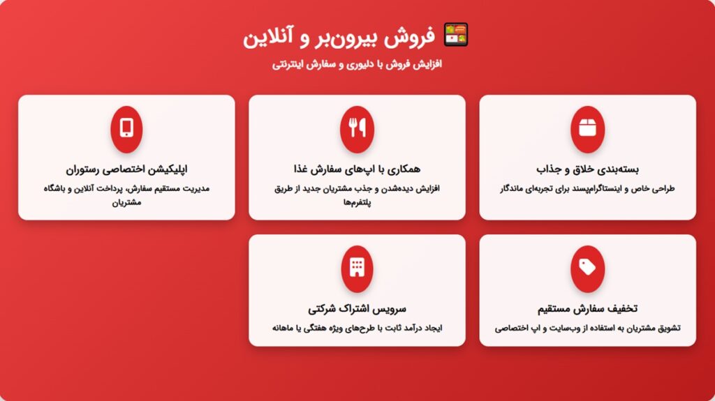 فروش بیرون بر و آنلاین برای فروش بیشتر رستوران