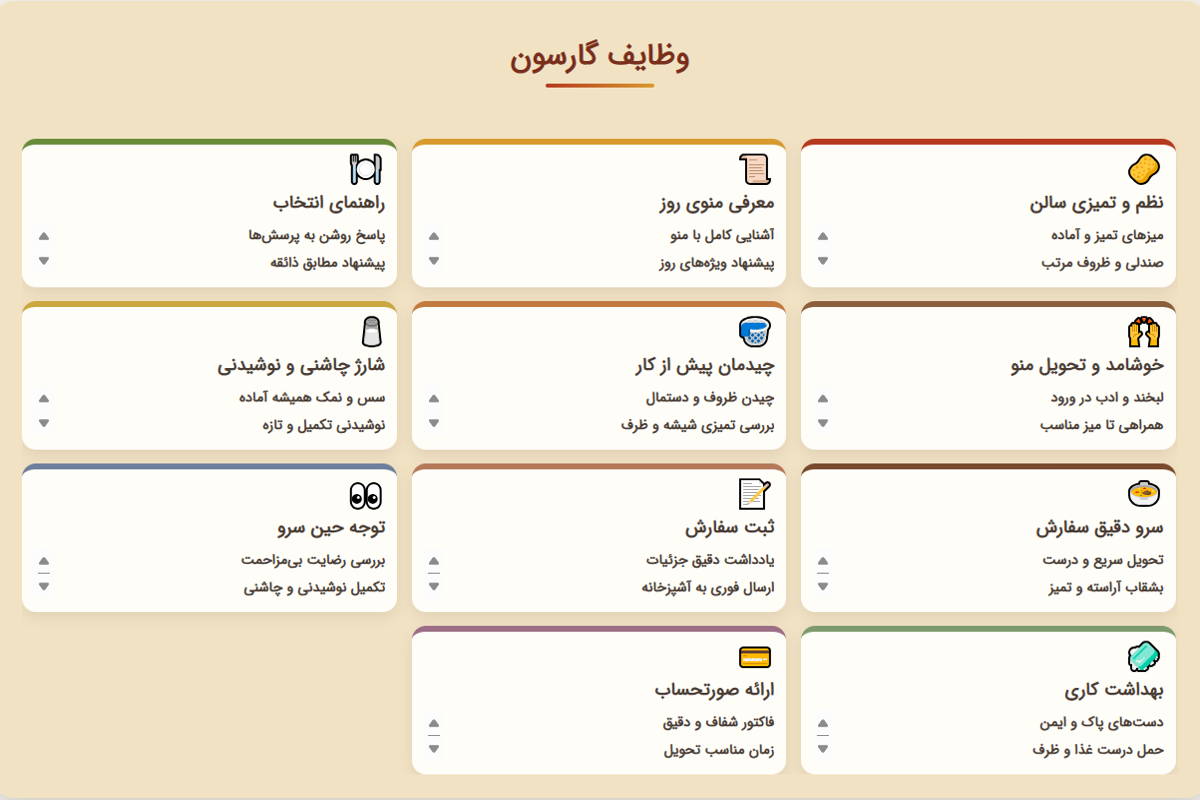 وظایف گارسون